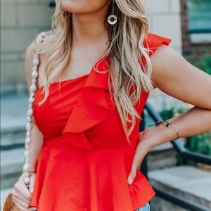One Shoulder Ruffle Top